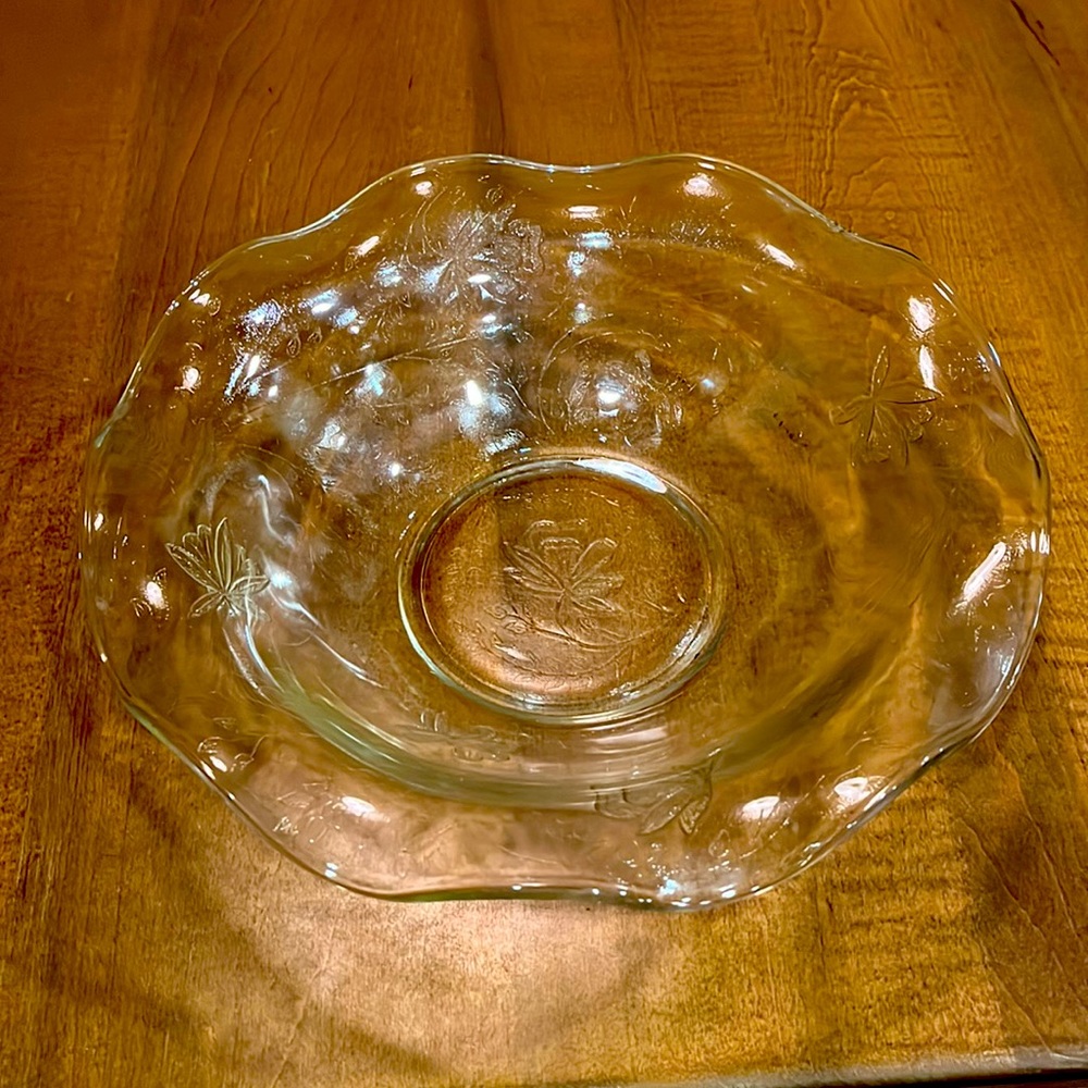 Antique Depression Glass Salad Bowl Louisa Floragold